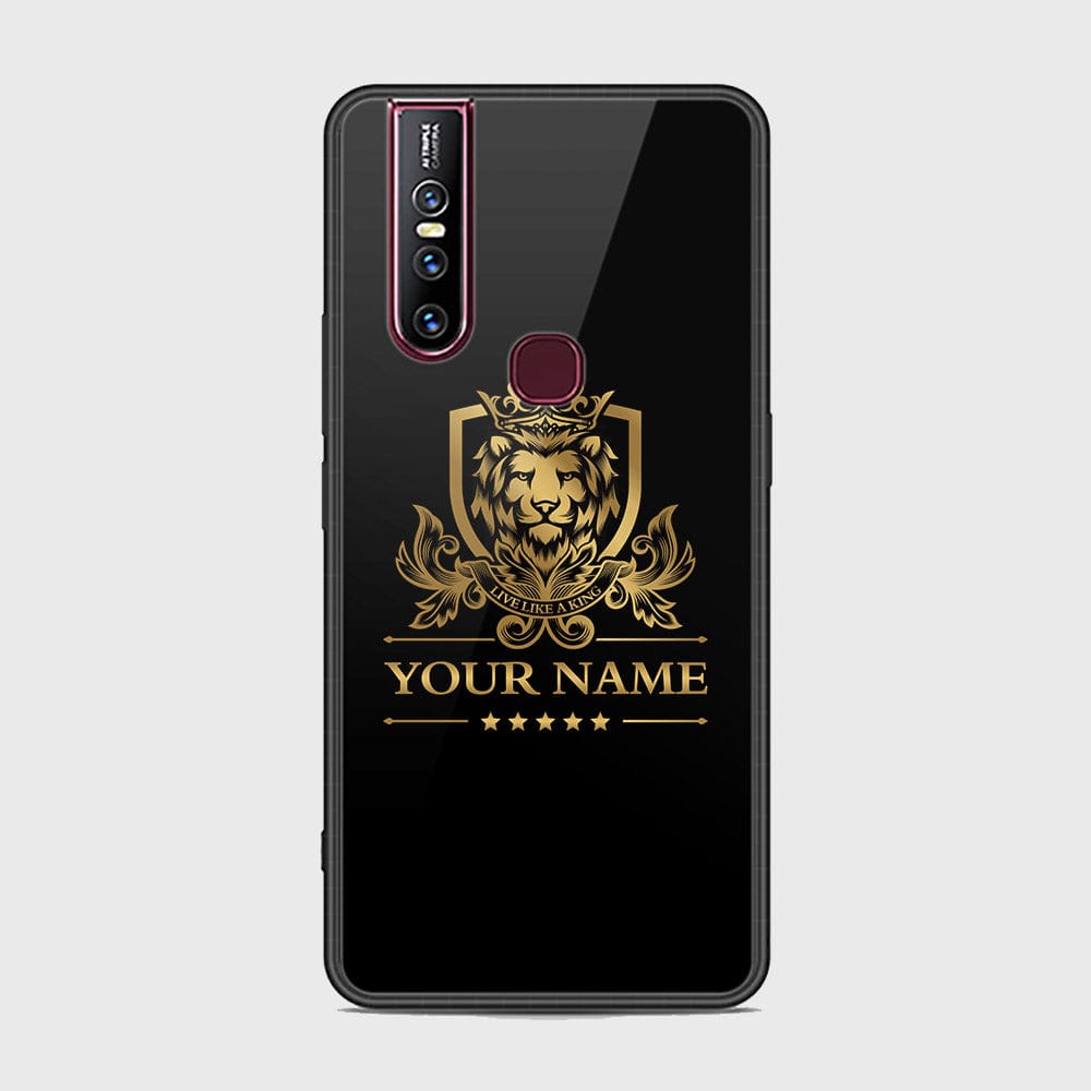 Vivo V15 Cover - Gold Series - HQ Ultra Shine Premium Infinity Glass Soft Silicon Borders Case