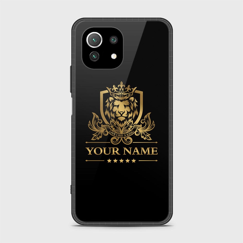 Xiaomi Mi 11 Lite Cover - Gold Series - D185 - HQ Ultra Shine Premium Infinity Glass Soft Silicon Borders Case ( Fast Delivery )