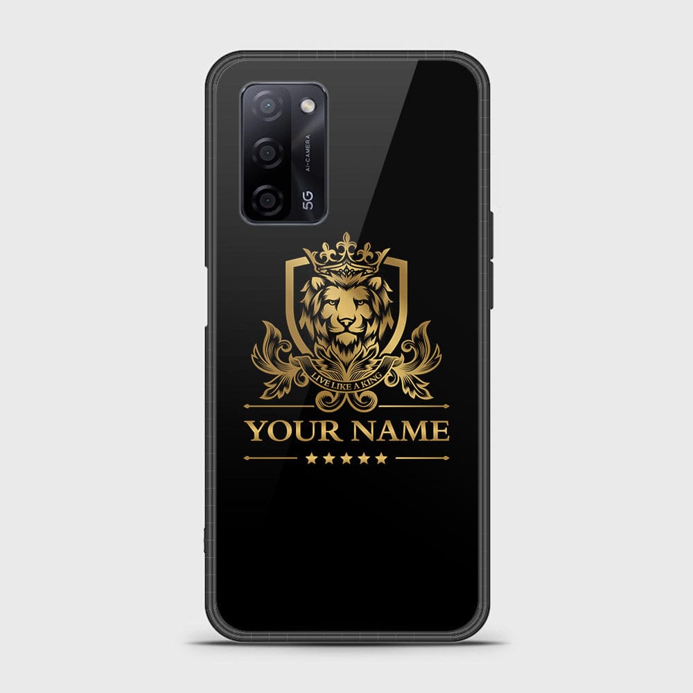Oppo A55 4G Cover - Gold Series - HQ Ultra Shine Premium Infinity Glass Soft Silicon Borders Case