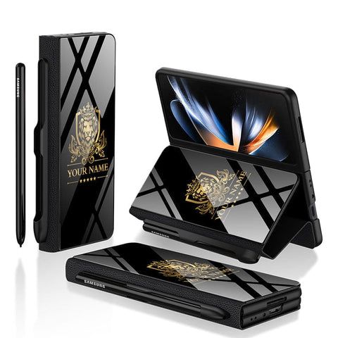 Samsung Galaxy Z Fold 3 5G Cover - Gold Series - HQ Ultra Shine Premium Infinity Glass Soft Silicon Borders Case