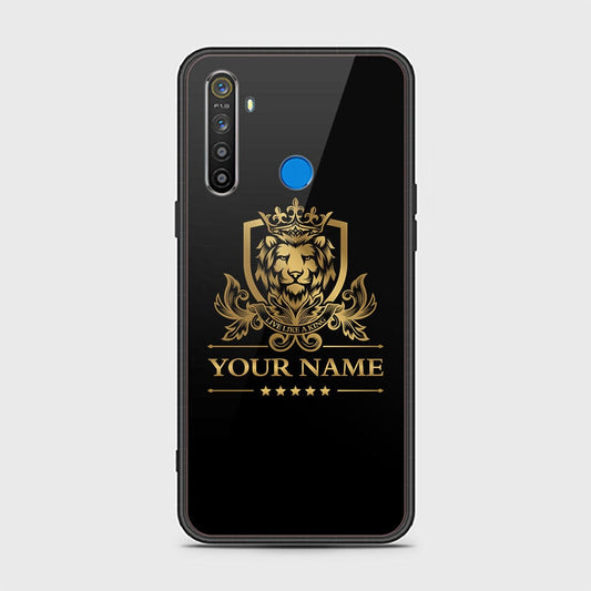 Realme 5 Cover - Gold Series - HQ Ultra Shine Premium Infinity Glass Soft Silicon Borders Case