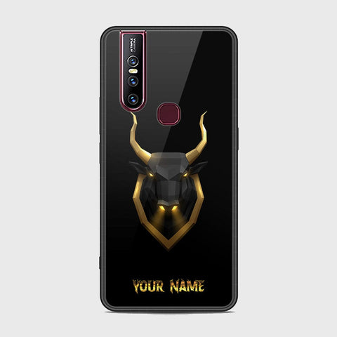 Vivo V15 Cover - Gold Series - HQ Ultra Shine Premium Infinity Glass Soft Silicon Borders Case