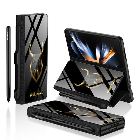 Samsung Galaxy Z Fold 3 5G Cover - Gold Series - HQ Ultra Shine Premium Infinity Glass Soft Silicon Borders Case