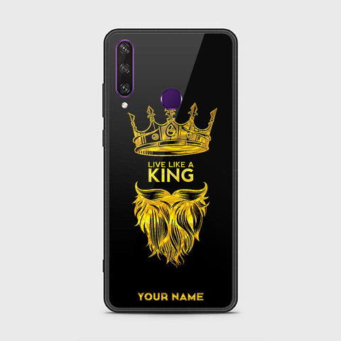 Huawei Y6p Cover - Gold Series - HQ Ultra Shine Premium Infinity Glass Soft Silicon Borders Case