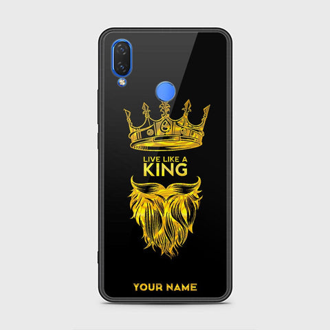 Huawei Y9 2019 Cover - Gold Series - HQ Ultra Shine Premium Infinity Glass Soft Silicon Borders Case