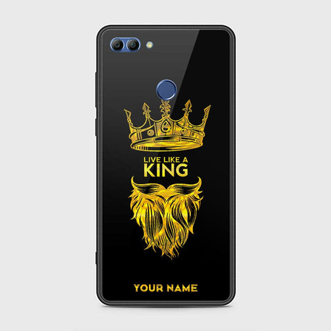 Huawei Y9 2018 Cover - Gold Series - HQ Ultra Shine Premium Infinity Glass Soft Silicon Borders Case