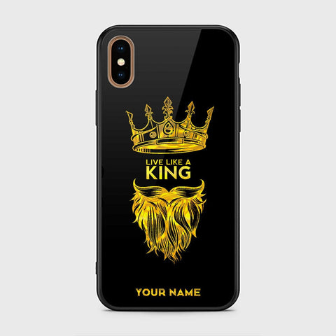 iPhone XS Max Cover - Gold Series - HQ Ultra Shine Premium Infinity Glass Soft Silicon Borders Case