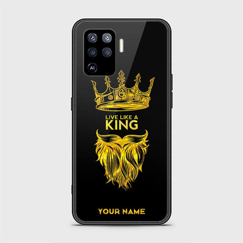 Oppo A94 Cover - Gold Series - HQ Ultra Shine Premium Infinity Glass Soft Silicon Borders Case