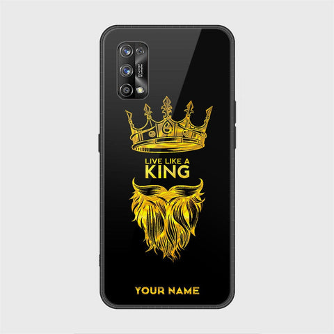 Realme 7 Pro Cover - Gold Series - HQ Ultra Shine Premium Infinity Glass Soft Silicon Borders Case