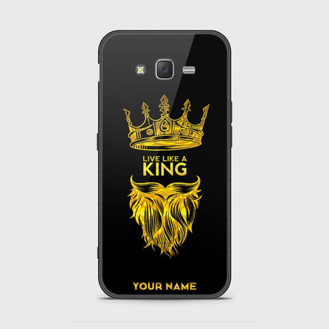 Samsung Galaxy J7 2015 Cover - Gold Series - HQ Ultra Shine Premium Infinity Glass Soft Silicon Borders Case