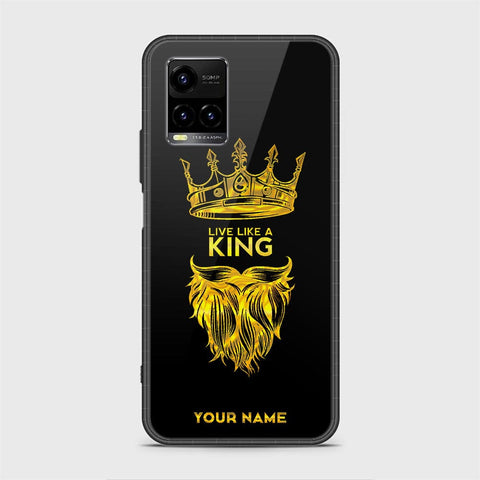 Vivo Y21 Cover - Gold Series - D227 - HQ Ultra Shine Premium Infinity Glass Soft Silicon Borders Case ( Fast Delivery )
