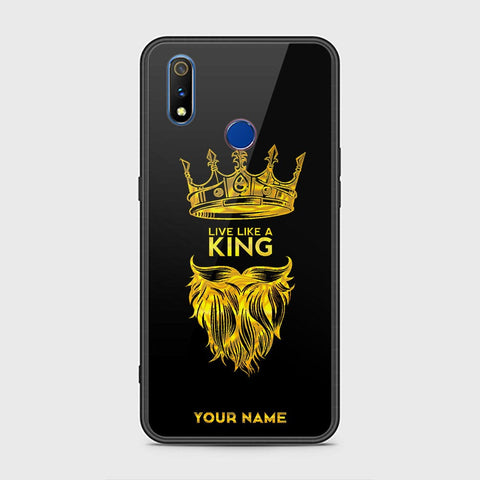 Realme 3i Cover - Gold Series - HQ Ultra Shine Premium Infinity Glass Soft Silicon Borders Case
