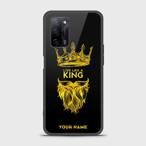 Oppo A55 4G Cover - Gold Series - HQ Ultra Shine Premium Infinity Glass Soft Silicon Borders Case