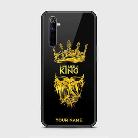 Realme 6 Cover - Gold Series - HQ Ultra Shine Premium Infinity Glass Soft Silicon Borders Case