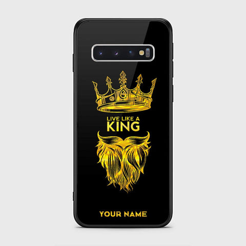 Samsung Galaxy S10 Cover - Gold Series - HQ Ultra Shine Premium Infinity Glass Soft Silicon Borders Case