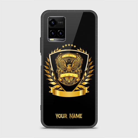 Vivo Y21 Cover - Gold Series - D227 - HQ Ultra Shine Premium Infinity Glass Soft Silicon Borders Case ( Fast Delivery )
