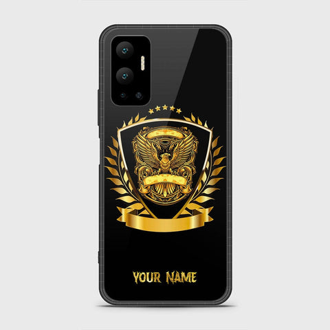Infinix Hot 12 Cover - Gold Series - HQ Ultra Shine Premium Infinity Glass Soft Silicon Borders Case