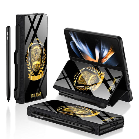 Samsung Galaxy Z Fold 3 5G Cover - Gold Series - HQ Ultra Shine Premium Infinity Glass Soft Silicon Borders Case