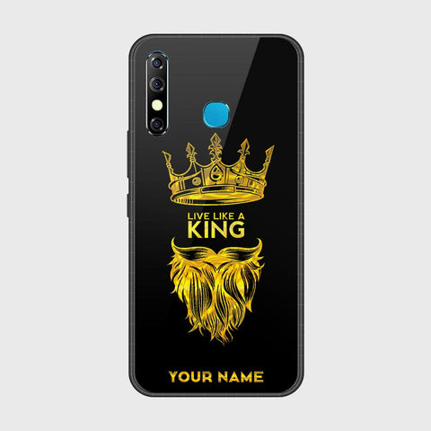 Infinix Hot 8Cover- Gold Series - HQ Ultra Shine Premium Infinity Glass Soft Silicon Borders Case