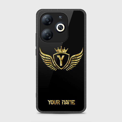 Infinix Hot 40i Cover- Gold Series - HQ Ultra Shine Premium Infinity Glass Soft Silicon Borders Case