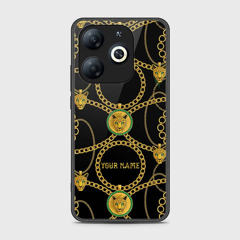 Infinix Hot 40i Cover- Gold Series - HQ Ultra Shine Premium Infinity Glass Soft Silicon Borders Case