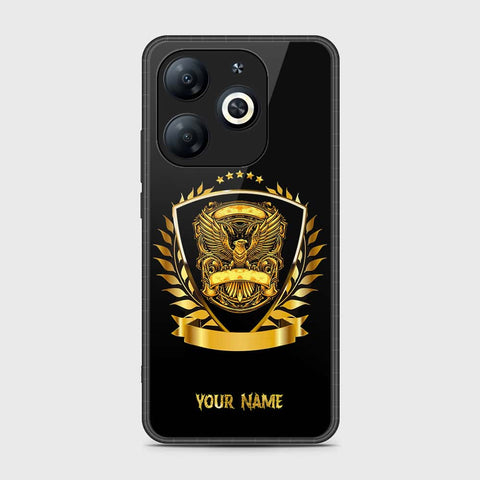 Infinix Hot 40i Cover- Gold Series - HQ Ultra Shine Premium Infinity Glass Soft Silicon Borders Case
