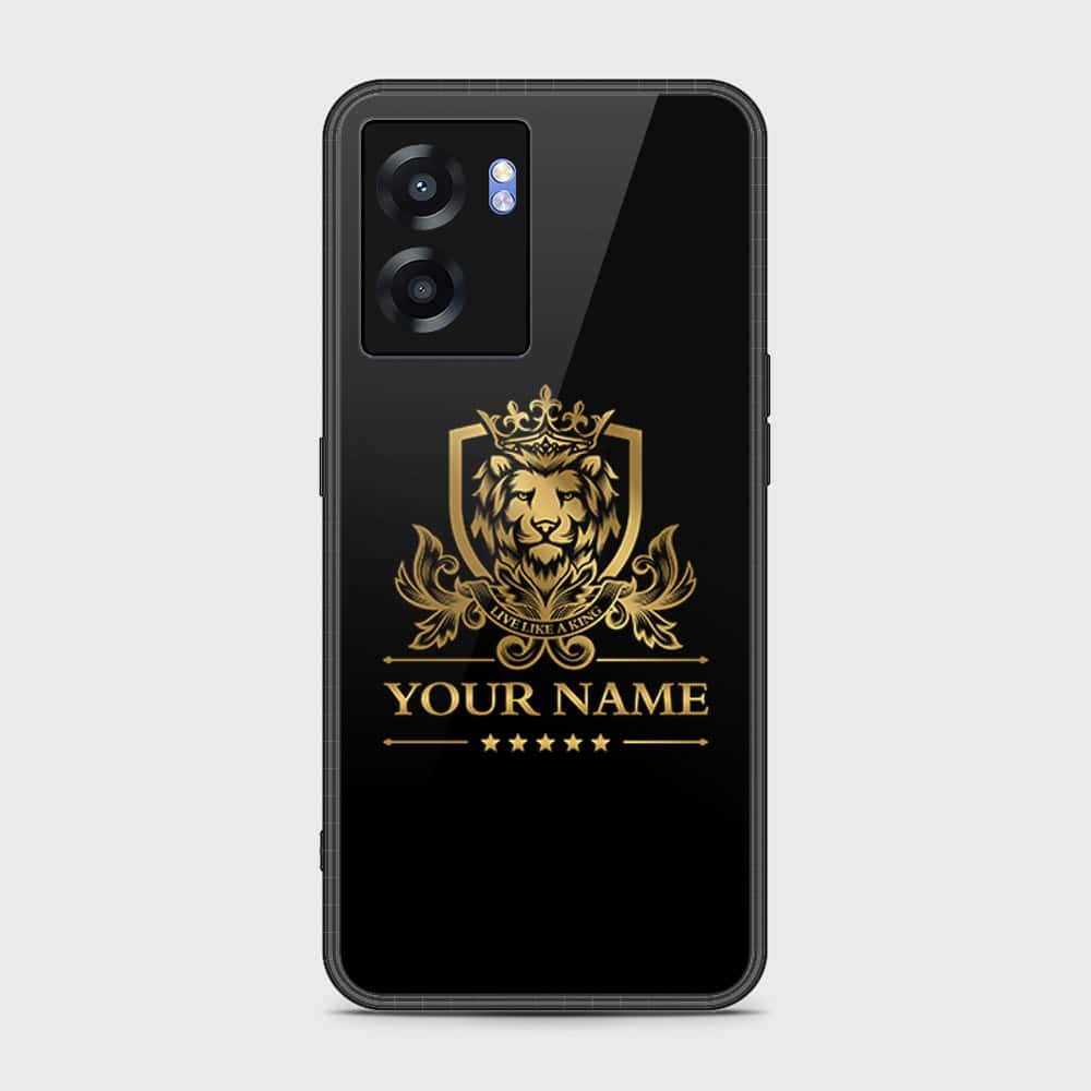 Oppo A77 5G Cover- Gold Series - HQ Ultra Shine Premium Infinity Glass Soft Silicon Borders Case