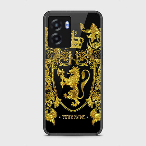 Oppo A77 5G Cover- Gold Series - HQ Ultra Shine Premium Infinity Glass Soft Silicon Borders Case