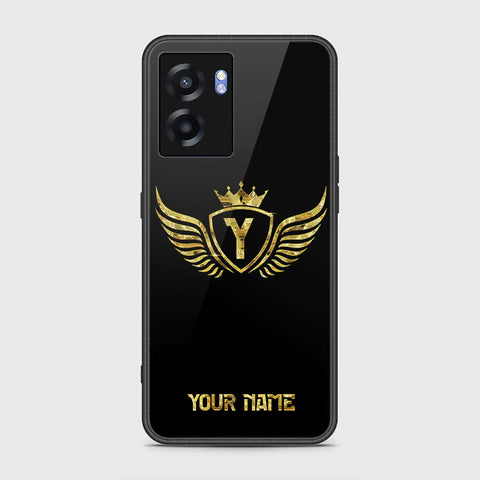 Oppo A77 5G Cover- Gold Series - HQ Ultra Shine Premium Infinity Glass Soft Silicon Borders Case