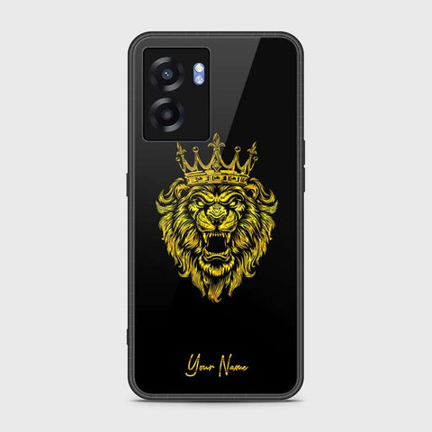 Oppo A77 5G Cover- Gold Series - HQ Ultra Shine Premium Infinity Glass Soft Silicon Borders Case