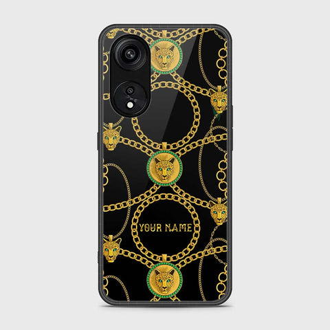 Oppo Reno 8T 5G  Cover- Gold Series - HQ Ultra Shine Premium Infinity Glass Soft Silicon Borders Case