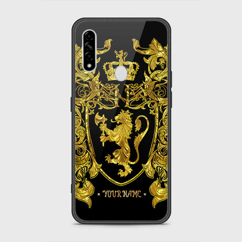 Oppo A8 Cover- Gold Series - HQ Ultra Shine Premium Infinity Glass Soft Silicon Borders Case