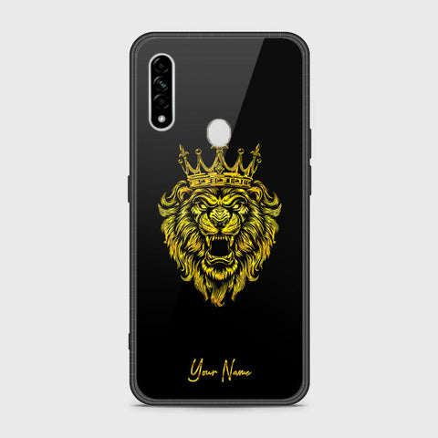 Oppo A8 Cover- Gold Series - HQ Ultra Shine Premium Infinity Glass Soft Silicon Borders Case