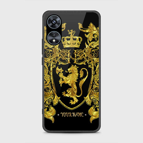 Oppo A58 4G Cover- Gold Series - HQ Ultra Shine Premium Infinity Glass Soft Silicon Borders Case