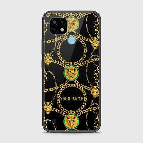 Realme C21 Cover- Gold Series - HQ Ultra Shine Premium Infinity Glass Soft Silicon Borders Case