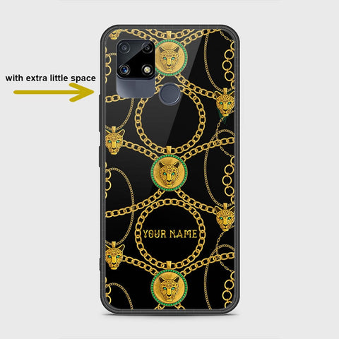 Realme C12 Cover- Gold Series - HQ Ultra Shine Premium Infinity Glass Soft Silicon Borders Case