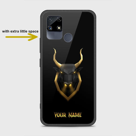 Realme C12 Cover- Gold Series - HQ Ultra Shine Premium Infinity Glass Soft Silicon Borders Case