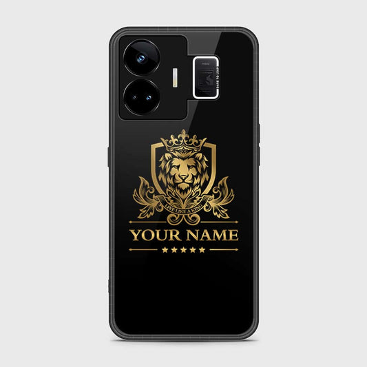 Realme GT3 Cover- Gold Series - HQ Ultra Shine Premium Infinity Glass Soft Silicon Borders Case