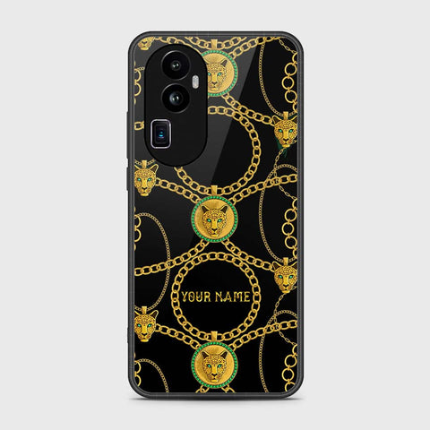 Oppo Reno 10 Pro Plus Cover- Gold Series - HQ Ultra Shine Premium Infinity Glass Soft Silicon Borders Case