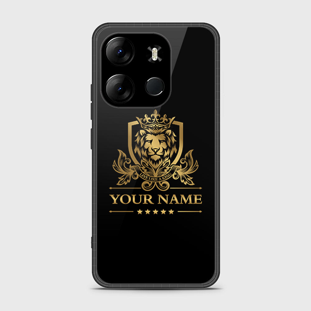 Tecno Pop 7 Pro Cover- Gold Series - HQ Ultra Shine Premium Infinity Glass Soft Silicon Borders Case