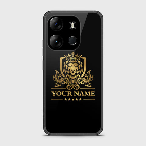 Tecno Pop 7 Cover- Gold Series - HQ Ultra Shine Premium Infinity Glass Soft Silicon Borders Case