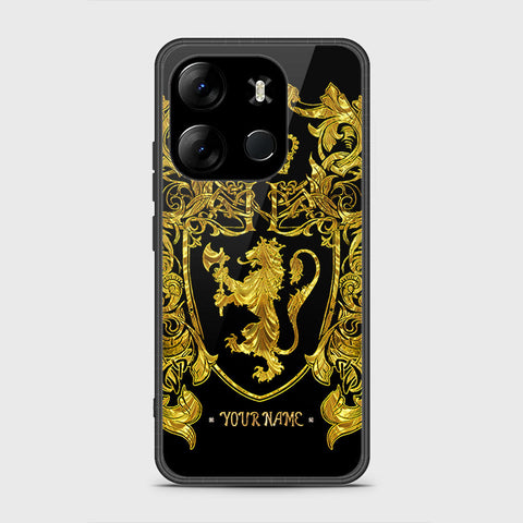 Tecno Pop 7 Pro Cover- Gold Series - HQ Ultra Shine Premium Infinity Glass Soft Silicon Borders Case