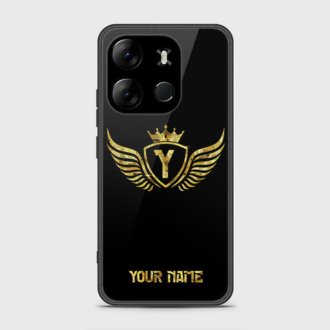 Tecno Pop 7 Pro Cover- Gold Series - HQ Ultra Shine Premium Infinity Glass Soft Silicon Borders Case