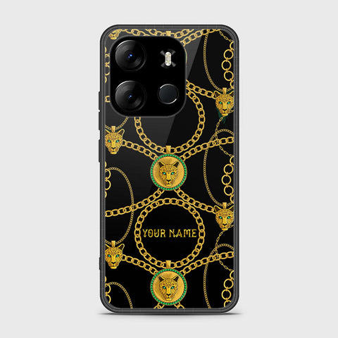 Tecno Pop 7 Pro Cover- Gold Series - HQ Ultra Shine Premium Infinity Glass Soft Silicon Borders Case