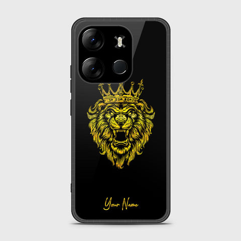 Tecno Pop 7 Pro Cover- Gold Series - HQ Ultra Shine Premium Infinity Glass Soft Silicon Borders Case