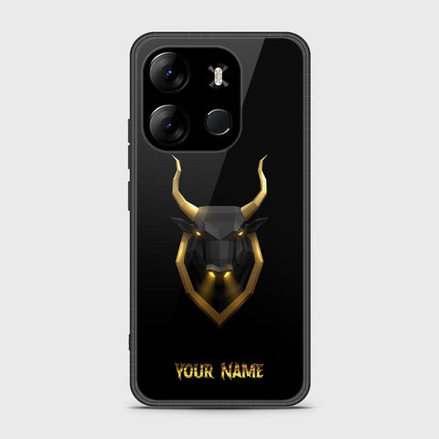 Tecno Pop 7 Cover- Gold Series - HQ Ultra Shine Premium Infinity Glass Soft Silicon Borders Case