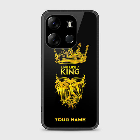 Tecno Pop 7 Pro Cover- Gold Series - HQ Ultra Shine Premium Infinity Glass Soft Silicon Borders Case