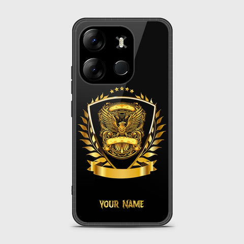 Tecno Pop 7 Cover- Gold Series - HQ Ultra Shine Premium Infinity Glass Soft Silicon Borders Case