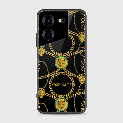 Tecno Pova 5 Pro Cover- Gold Series - HQ Ultra Shine Premium Infinity Glass Soft Silicon Borders Case