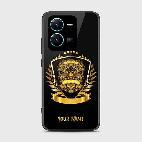 Vivo V25 5G Cover- Gold Series - HQ Ultra Shine Premium Infinity Glass Soft Silicon Borders Case